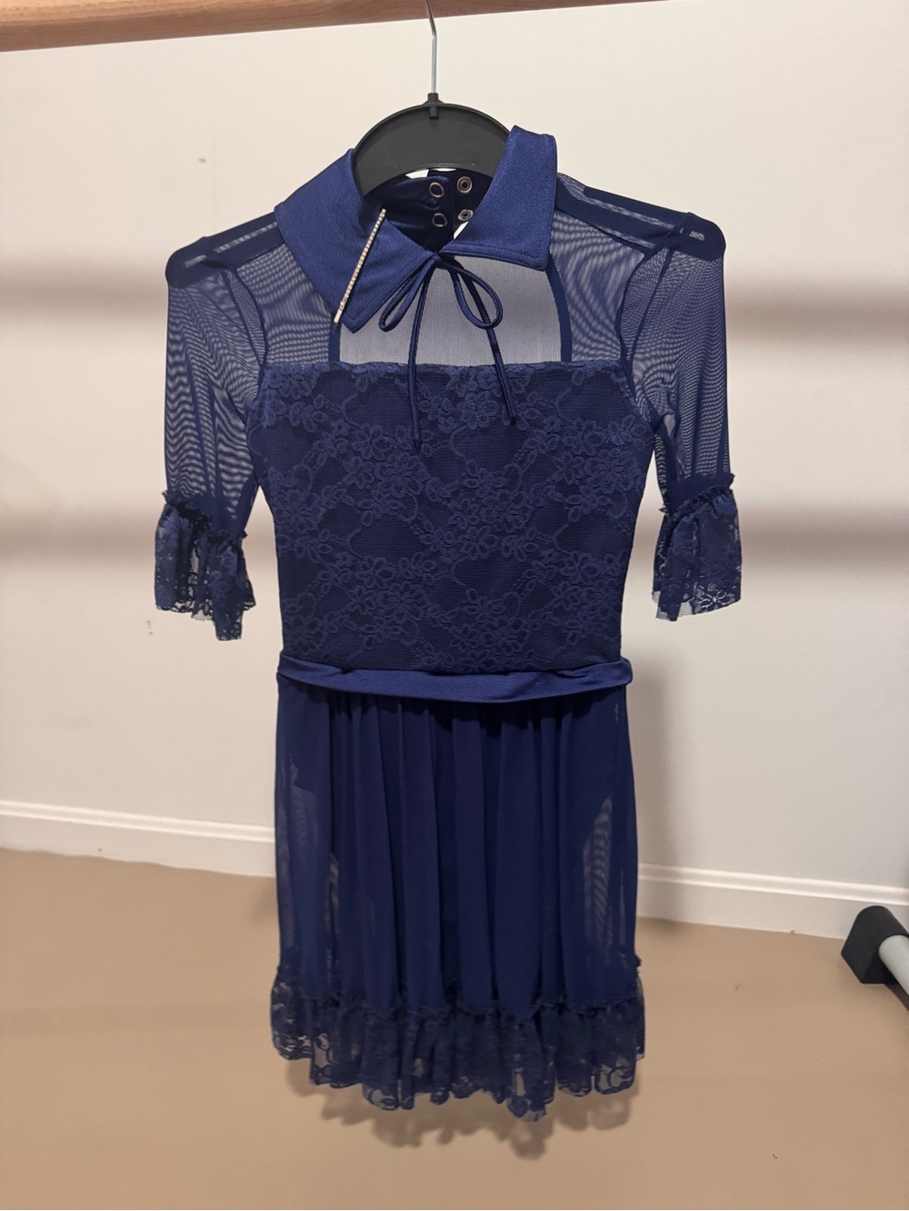 Weissman Blue Lace & Mesh Dance Costume
